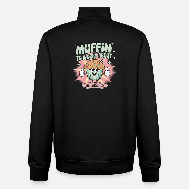 Retro Muffin - Unisex Organic Zip Sweatshirt von Stanley/Stella - Schwarz