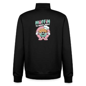 Retro Muffin - Unisex Organic Zip Sweatshirt von Stanley/Stella - Schwarz - Hinten - AI Model Male 185 light (185cm)