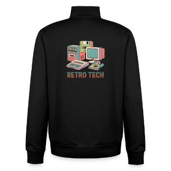 Retro Technique - Unisex Organic Zip Sweatshirt by Stanley/Stella - black - Back - AI Model Male 185 light (185cm)
