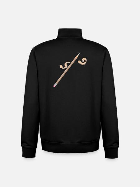 Pencil with Eraser – Creative Drawing Motif - Unisex Organic Zip Sweatshirt by Stanley/Stella - black