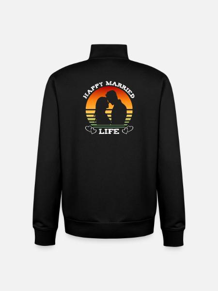 Happy married life - Unisex Organic Zip Sweatshirt by Stanley/Stella - black