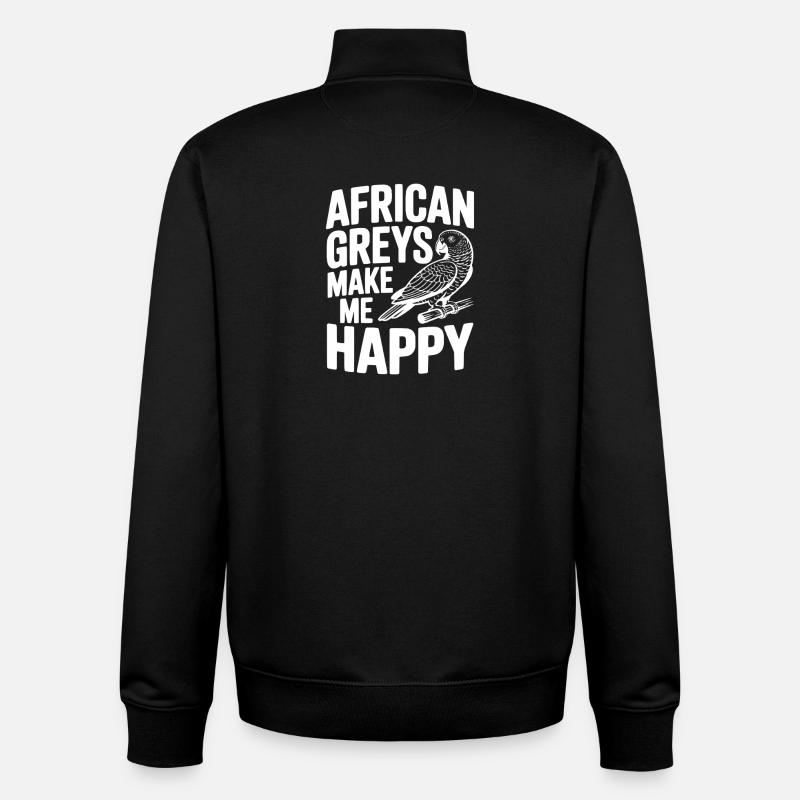 Afrikanische Grautöne machen mich glücklich - Unisex Organic Zip Sweatshirt von Stanley/Stella - Schwarz