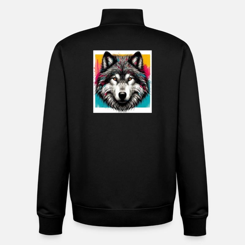 Wolf - Unisex Organic Zip Sweatshirt von Stanley/Stella - Schwarz