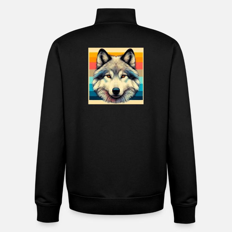 Wolf - Unisex Organic Zip Sweatshirt by Stanley/Stella - black