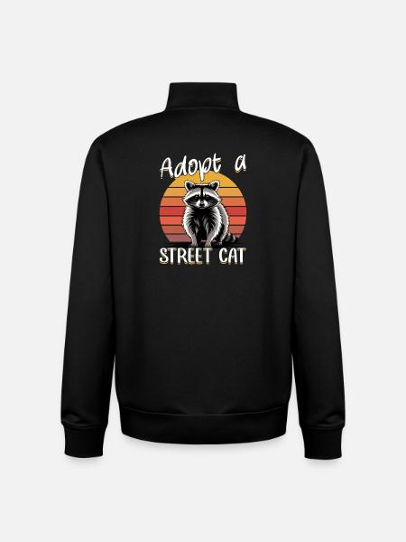 Funny Raccoon - Unisex Organic Zip Sweatshirt von Stanley/Stella - Schwarz