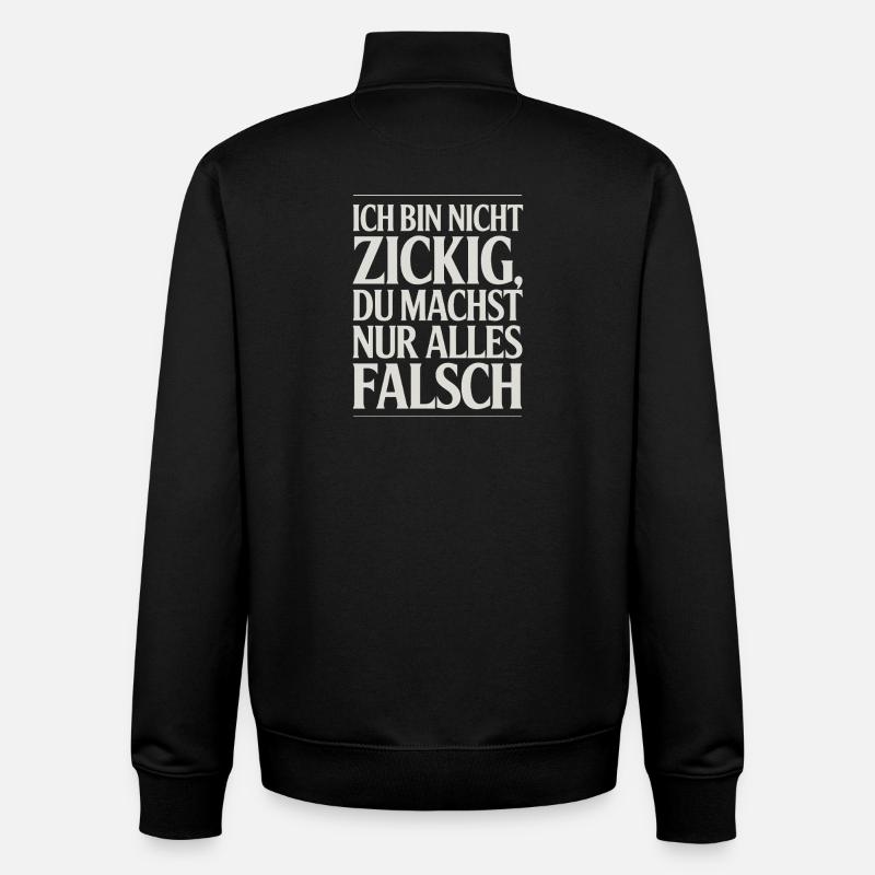 Ich bin nicht Spruch - Unisex Organic Zip Sweatshirt von Stanley/Stella - Schwarz