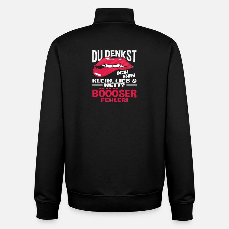 Böser Fehler Lippe Spruch Geschenk - Unisex Organic Zip Sweatshirt von Stanley/Stella - Schwarz