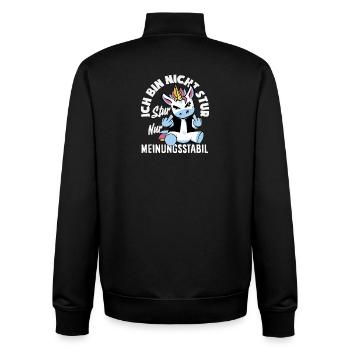Nicht stur nur Meinungsstabil - Unisex Organic Zip Sweatshirt von Stanley/Stella - Schwarz - Hinten - AI Model Male 185 light (185cm)
