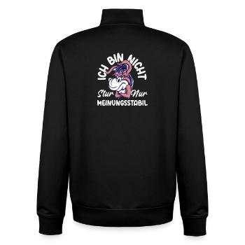 Nicht stur nur Meinungsstabil - Unisex Organic Zip Sweatshirt von Stanley/Stella - Schwarz - Hinten - AI Model Male 185 light (185cm)