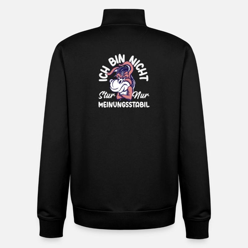 Pas têtu, juste stable dans l’opinion - Sweat zippé unisexe en coton bio Stanley/Stella - noir