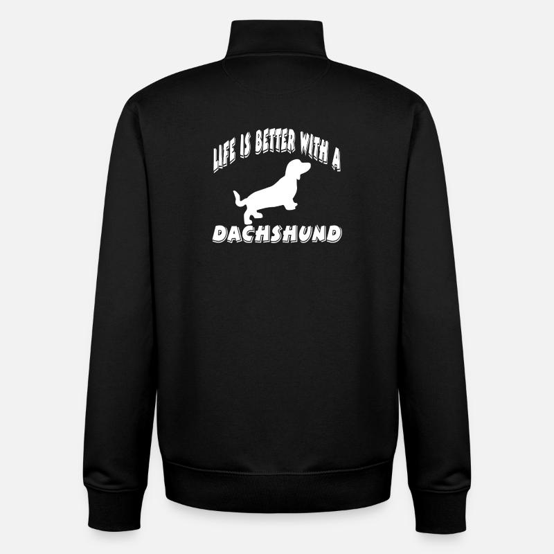 Dackel - Unisex Organic Zip Sweatshirt von Stanley/Stella - Schwarz