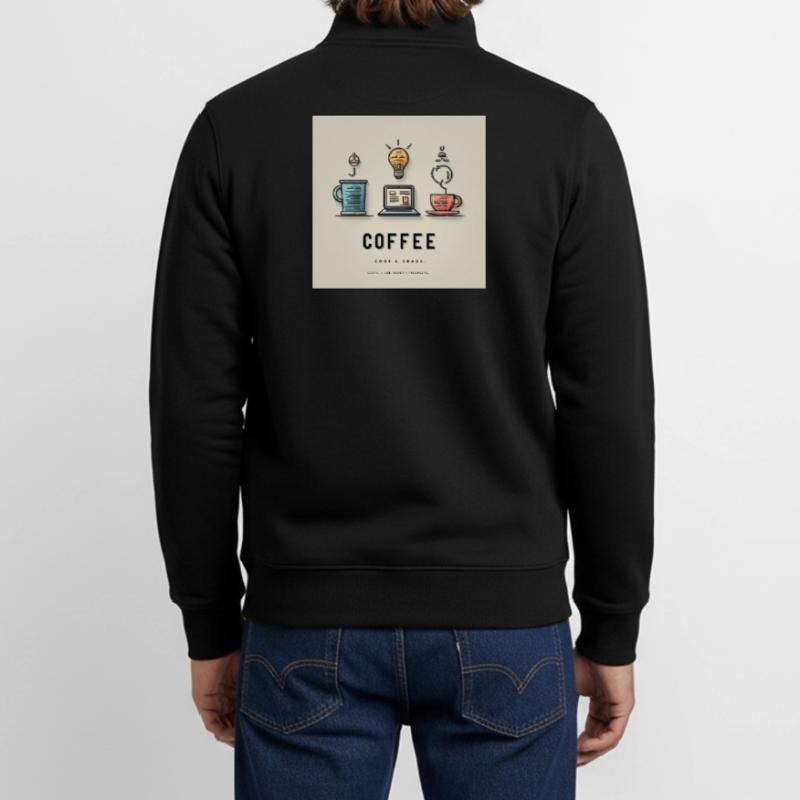 Coffee Code Design Unisex Organic Zip Sweatshirt by Stanley/Stella