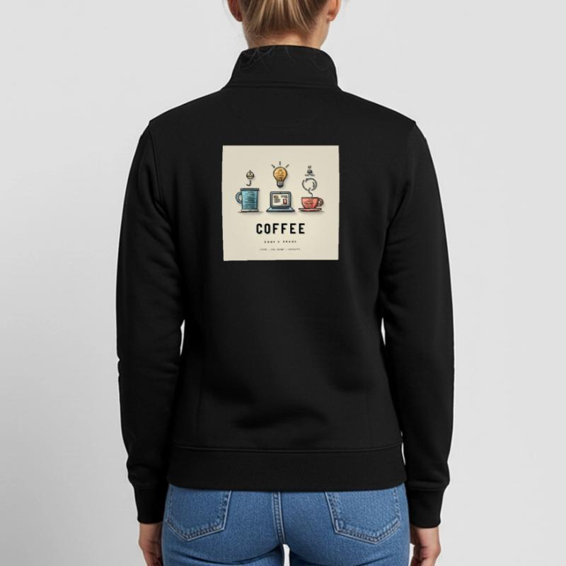 Conception du code du café Sweat zippé unisexe en coton bio Stanley/Stella