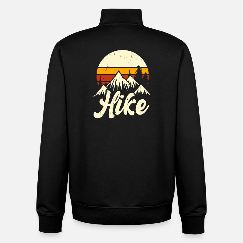 Randonnée rétro - Sweat zippé unisexe en coton bio Stanley/Stella - noir