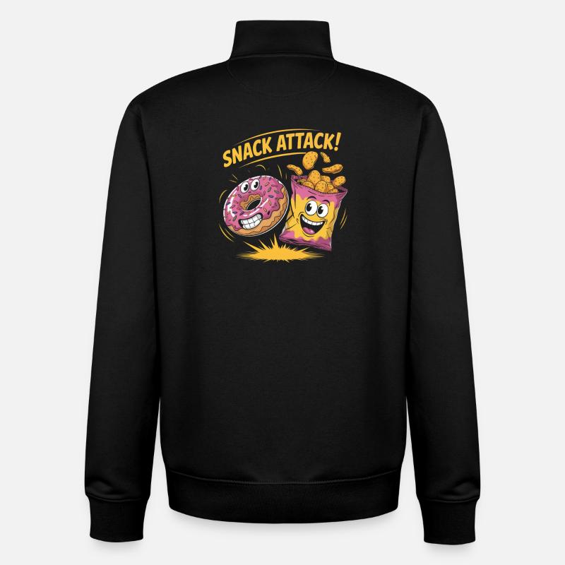 Retro Snacks - Unisex Organic Zip Sweatshirt von Stanley/Stella - Schwarz