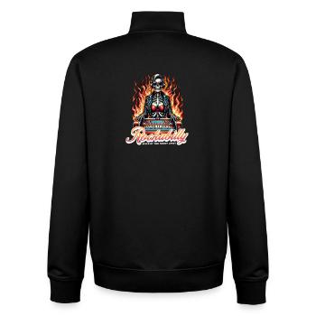 Rock and Roll Always and Forever Rockabilly 2025 - Unisex Organic Zip Sweatshirt von Stanley/Stella - Schwarz - Hinten - AI Model Male 185 light (185cm)