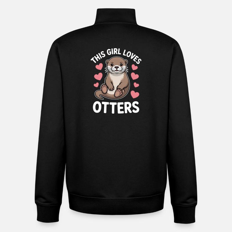 Otter Spruch Mädchen Lustiges Otter Geschenk - Unisex Organic Zip Sweatshirt von Stanley/Stella - Schwarz