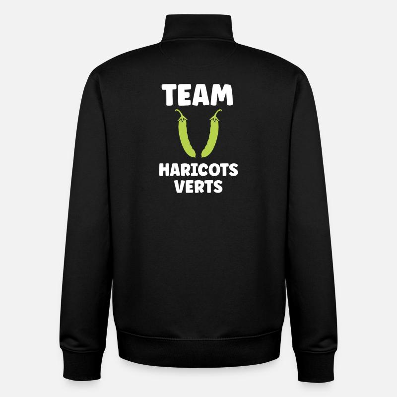 haricot vert - Sweat zippé unisexe en coton bio Stanley/Stella - noir