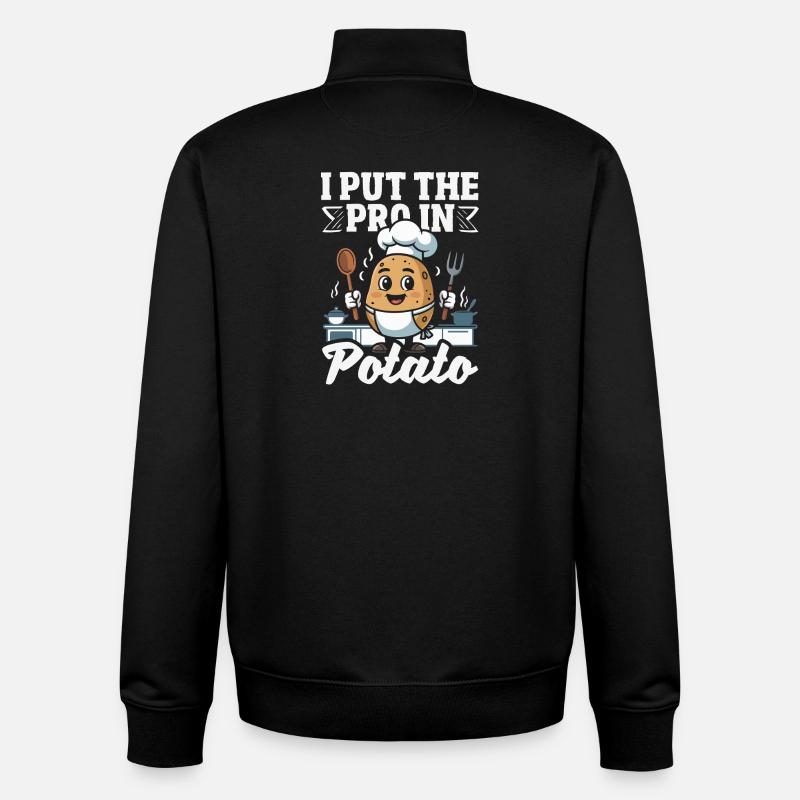 Taters Over Haters Kartoffel - Unisex Organic Zip Sweatshirt von Stanley/Stella - Schwarz