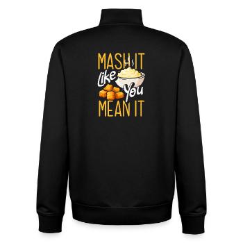Taters Over Haters Kartoffel - Unisex Organic Zip Sweatshirt von Stanley/Stella - Schwarz - Hinten - AI Model Male 185 light (185cm)