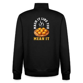 Taters Over Haters Kartoffel - Unisex Organic Zip Sweatshirt von Stanley/Stella - Schwarz - Hinten - AI Model Male 185 light (185cm)