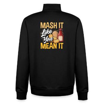 Taters Over Haters Kartoffel - Unisex Organic Zip Sweatshirt von Stanley/Stella - Schwarz - Hinten - AI Model Male 185 light (185cm)