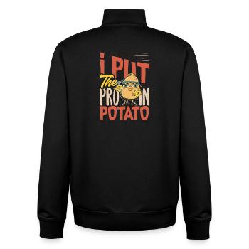 Taters Over Haters Kartoffel - Unisex Organic Zip Sweatshirt von Stanley/Stella - Schwarz - Hinten - AI Model Male 185 light (185cm)