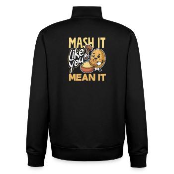 Taters Over Haters Kartoffel - Unisex Organic Zip Sweatshirt von Stanley/Stella - Schwarz - Hinten - AI Model Male 185 light (185cm)
