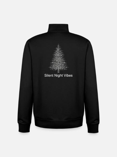 Silent Night Vibes - Tree Silhouette - Unisex Organic Zip Sweatshirt by Stanley/Stella - black