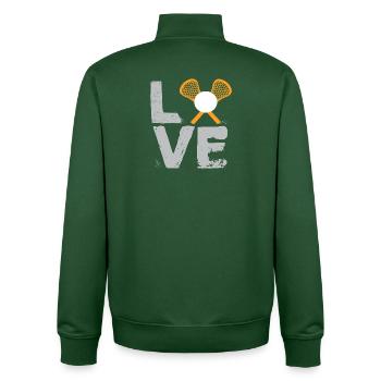 Amour Crosse Minimal Bâton Balle Sports Mode de vie - Sweat zippé unisexe en coton bio Stanley/Stella - vert bouteille - Dos - AI Model Male 185 dark (185cm)