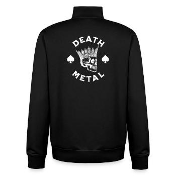 Crâne couronné Death Metal - Sweat zippé unisexe en coton bio Stanley/Stella - noir - Dos - AI Model Male 185 light (185cm)