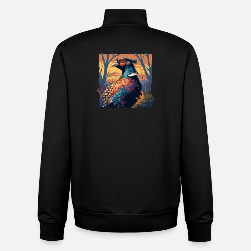 Faisans Faisan - Sweat zippé unisexe en coton bio Stanley/Stella - noir