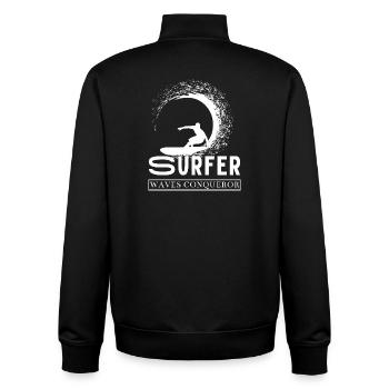 Surfer Wave Winner Design pour les fans de surf - Sweat zippé unisexe en coton bio Stanley/Stella - noir - Dos - AI Model Male 185 light (185cm)