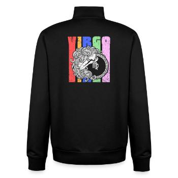 Symbole du signe du zodiaque Vierge - Mandala astrologique - Sweat zippé unisexe en coton bio Stanley/Stella - noir - Dos - AI Model Male 185 light (185cm)