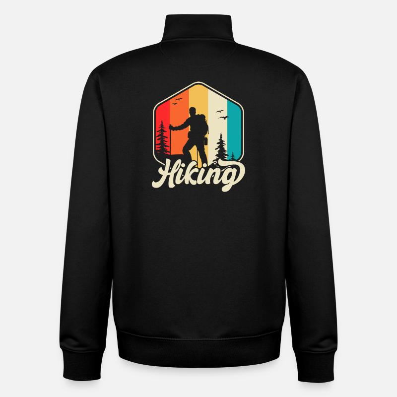 Hiking Retro - Unisex Organic Zip Sweatshirt von Stanley/Stella - Schwarz