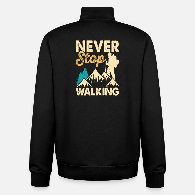 Wandern Wanderer Bergsteiger Geschenk - Unisex Organic Zip Sweatshirt von Stanley/Stella - Schwarz