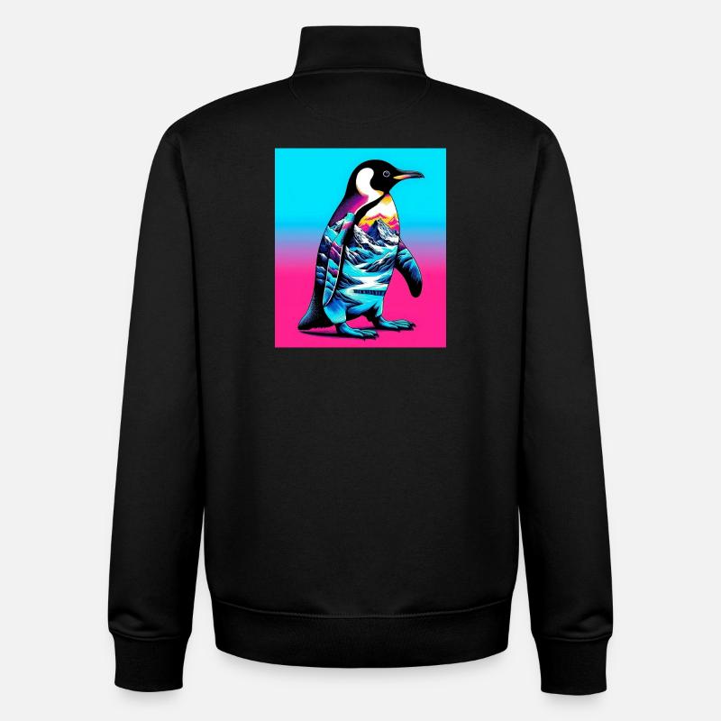 pingouin - Sweat zippé unisexe en coton bio Stanley/Stella - noir