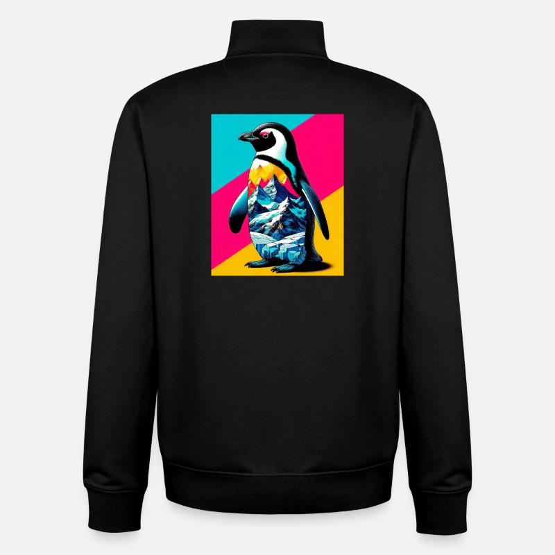 pingouin - Sweat zippé unisexe en coton bio Stanley/Stella - noir