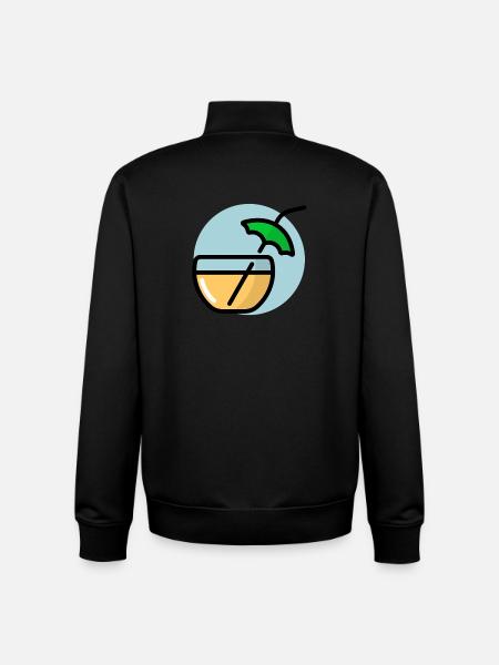Summer cocktail with parasol - Unisex Organic Zip Sweatshirt by Stanley/Stella - black
