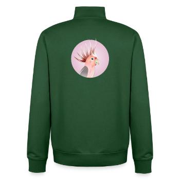 Eleganter Rosakakadu im Pastellkreis - Unisex Organic Zip Sweatshirt von Stanley/Stella - Flaschengrün - Hinten - AI Model Male 185 dark (185cm)