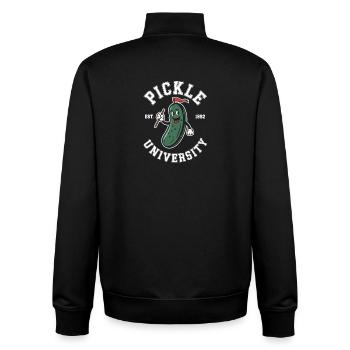 Pickle University Est 1892 Campus Humor - Unisex Organic Zip Sweatshirt by Stanley/Stella - black - Back - AI Model Male 185 light (185cm)