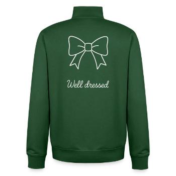 Well dressed. - Unisex Organic Zip Sweatshirt by Stanley/Stella - bottle green - Back - AI Model Male 185 dark (185cm)