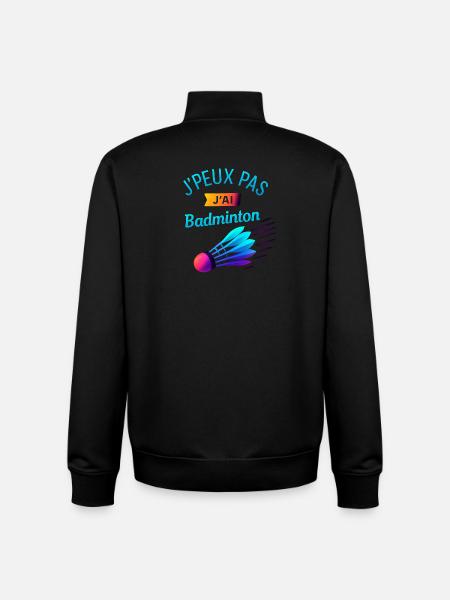 I can't I badminton - Unisex Organic Zip Sweatshirt by Stanley/Stella - black