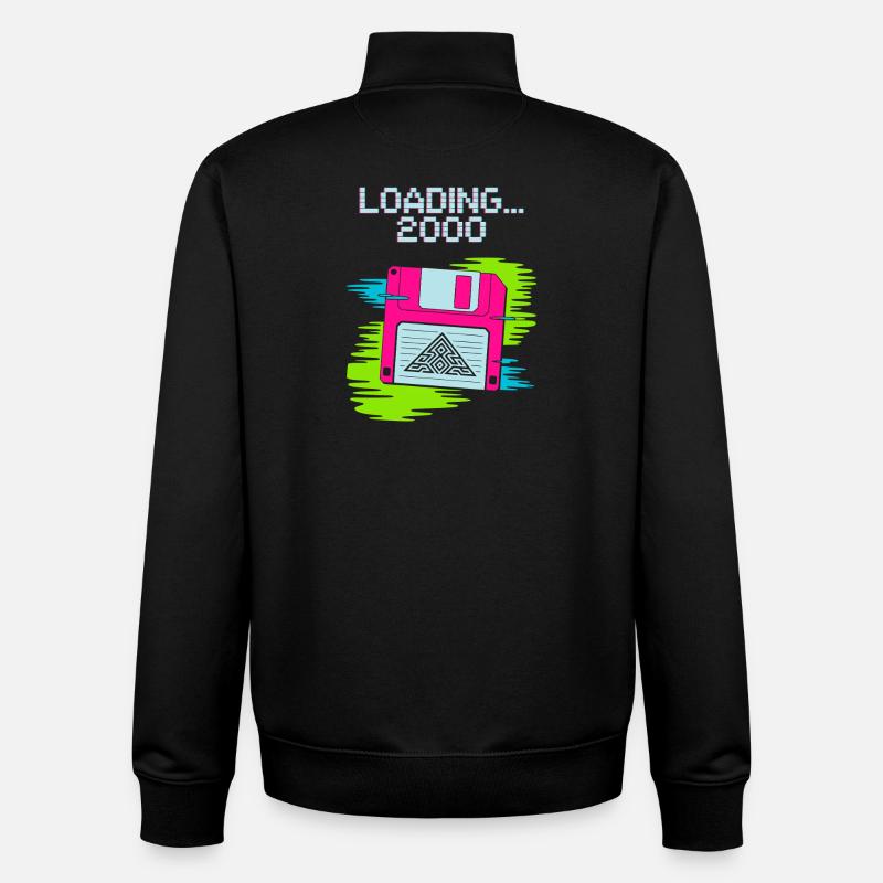 Floppy Nostalgie 2000 - Unisex Organic Zip Sweatshirt von Stanley/Stella - Schwarz