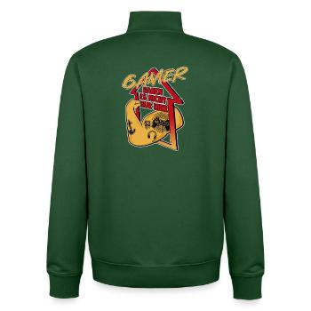 Gaming - Unisex Organic Zip Sweatshirt von Stanley/Stella - Flaschengrün - Hinten - AI Model Male 185 dark (185cm)