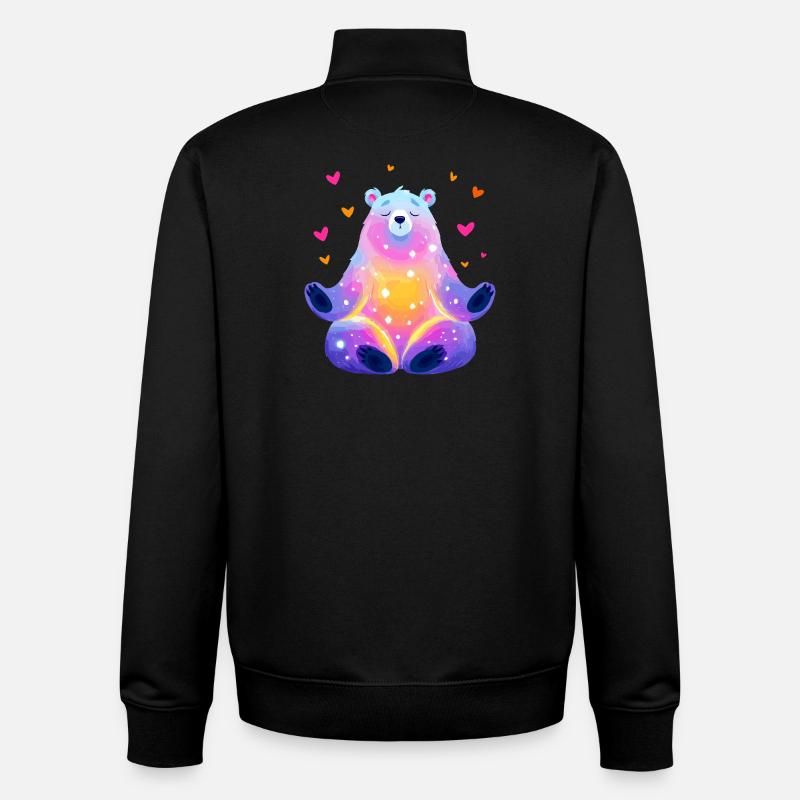Regenbogen Bär - Unisex Organic Zip Sweatshirt von Stanley/Stella - Schwarz