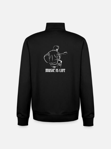 Guitar-playing musician – music and sound design - Unisex Organic Zip Sweatshirt by Stanley/Stella - black