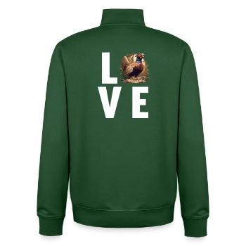 Fasane Fasan - Unisex Organic Zip Sweatshirt von Stanley/Stella - Flaschengrün - Hinten - AI Model Male 185 dark (185cm)