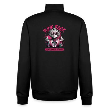 Punk Rock Rébellion Granny Festival Art - Sweat zippé unisexe en coton bio Stanley/Stella - noir - Dos - AI Model Male 185 light (185cm)