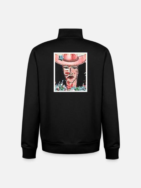 Floral portrait with butterflies - Unisex Organic Zip Sweatshirt by Stanley/Stella - black